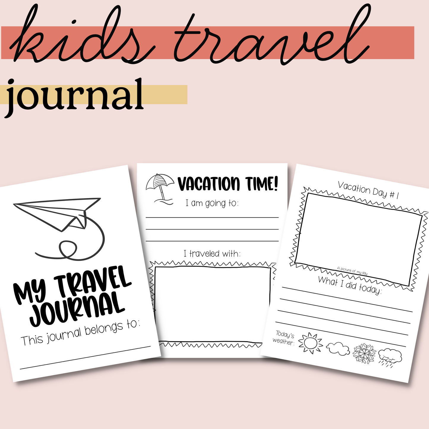 Printable Kids Travel Journal