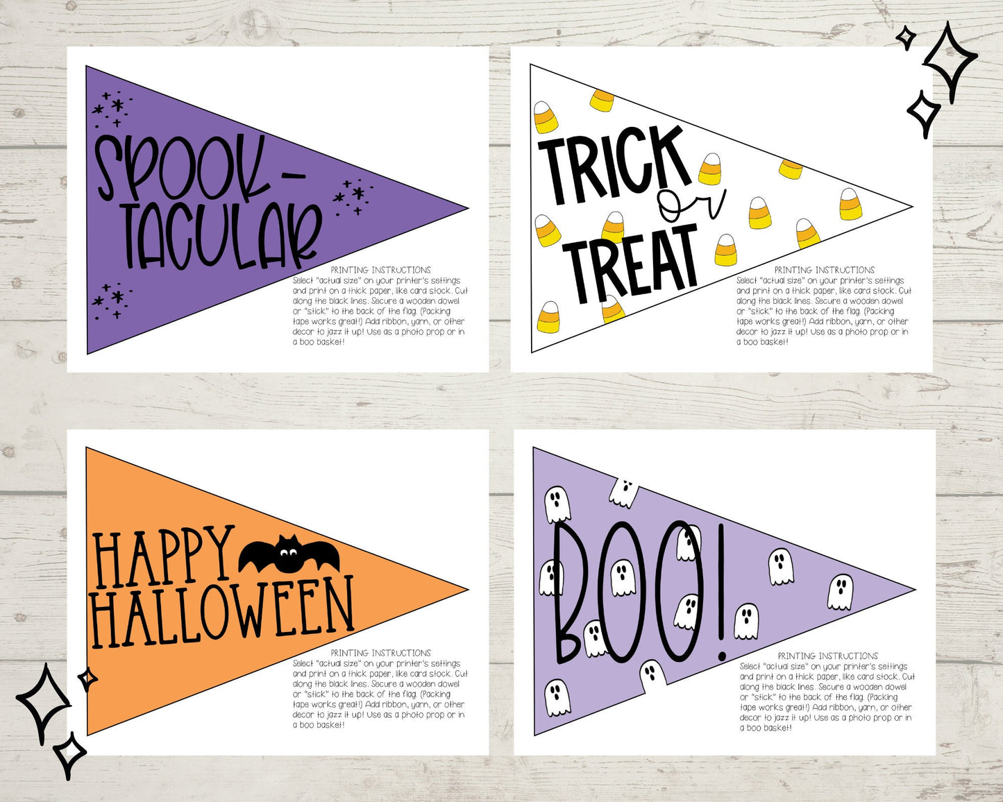 Halloween Pennant Flag Printable for Boo Baskets | Halloween Photo Props | Halloween Decor