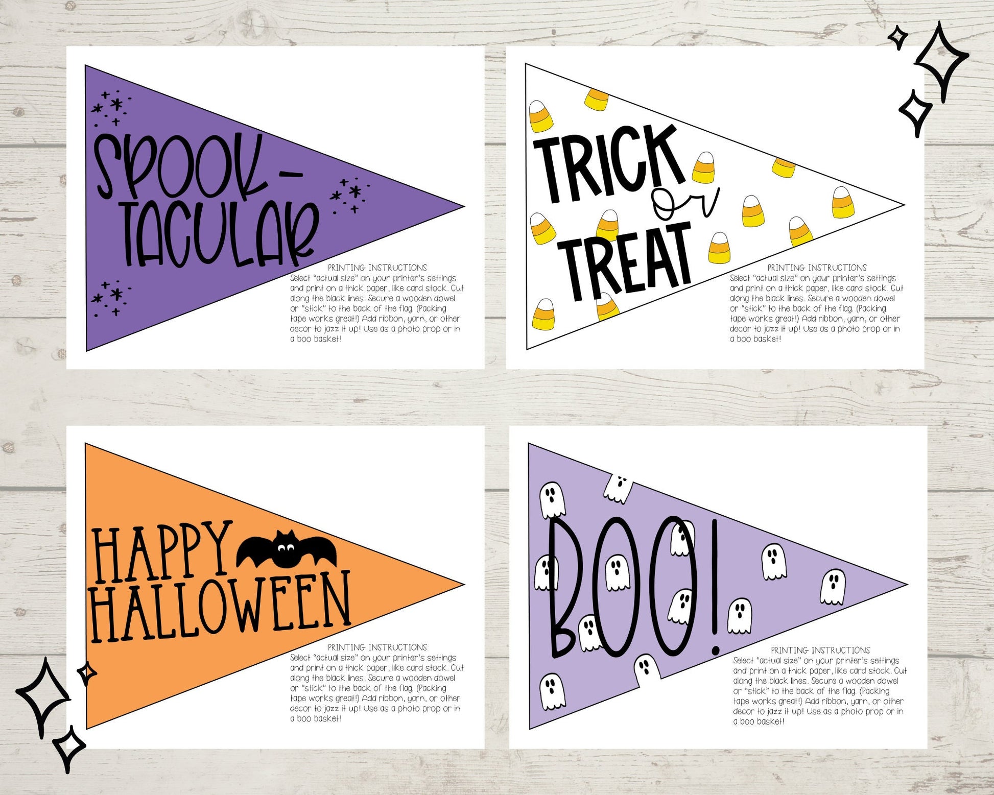 Halloween Pennant Flag Printable for Boo Baskets | Halloween Photo Props | Halloween Decor